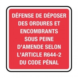 Panneau Défense de déposer...