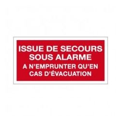 Plaque PVC Issue de secours...